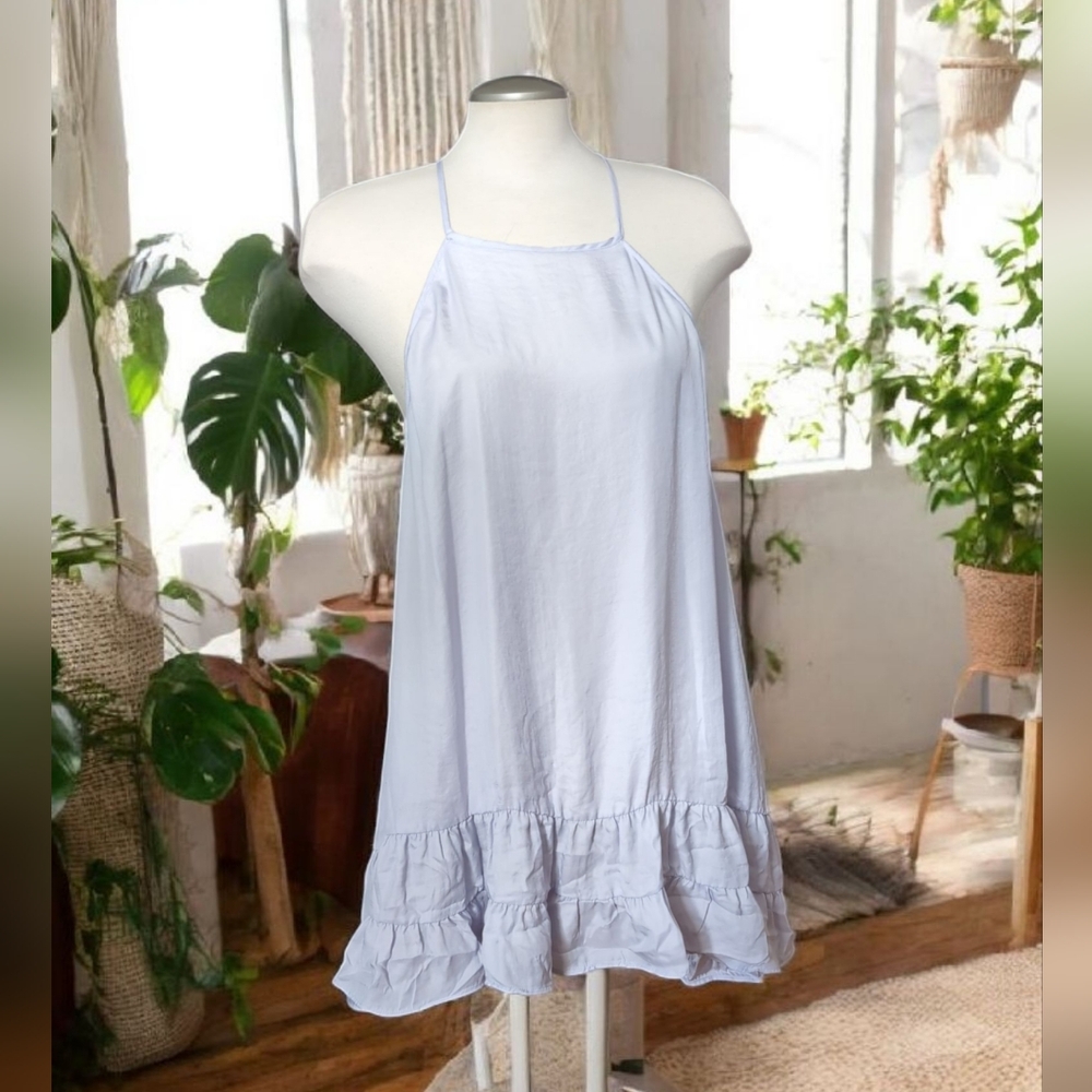 INTIMATELY FREE PEOPLE Raven Slip Dress Lilac Size Small Ruffles Halter Neck